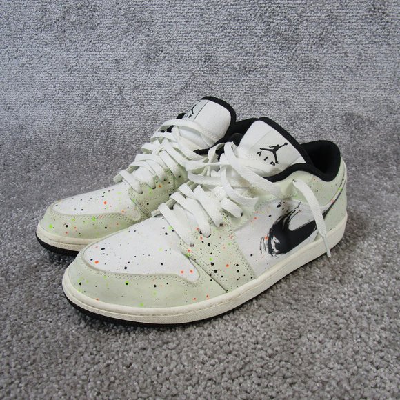 Jordan 1 Low Mens Size 11 Sneakers Brushstroke Sneakers Gray Splatter Shoes main image 7